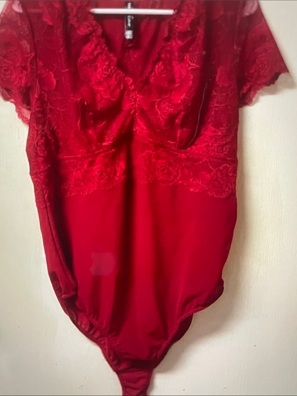 Torrid Red Lace V-Neck Chemise Bodysuit - Women's Intimate